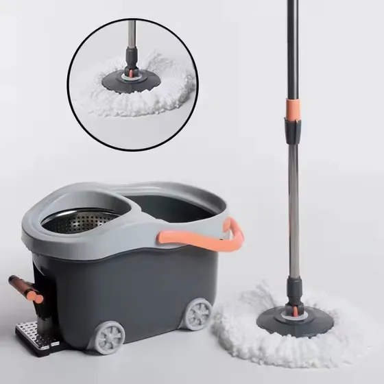 Mopa Giratoria 360 Con Cubeta De Pedal Y Ruedas