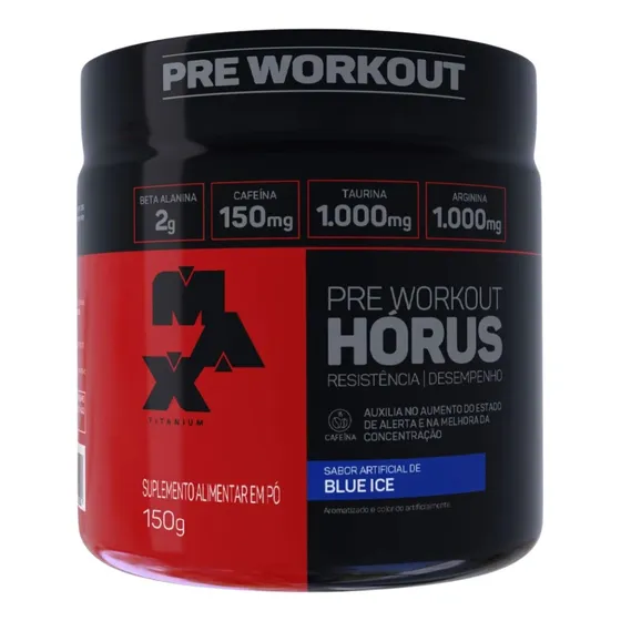 Suplemento en pó Max Titanium PRE WORKOUT Carboidratos sabor blue ice x 150g