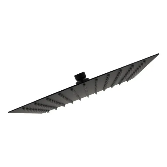Regadera Cuadrada Acero Inoxidable 25cm Negro Mate Sin Brazo