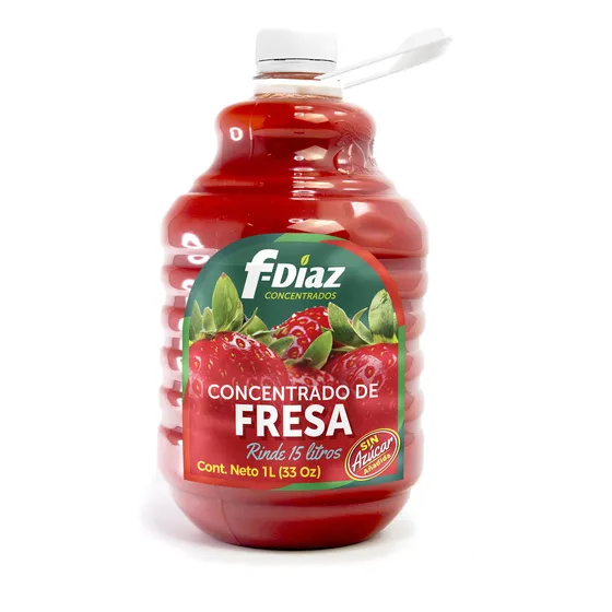 1 Botella De Concentrado De Fresa F-diaz 1 Litro Rinde 15 Lt