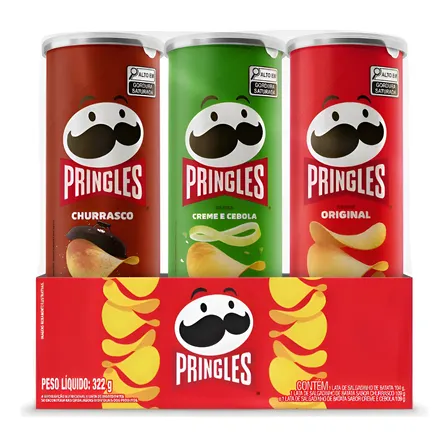 Kit Com 3 Salgadinhos De Batata Três Sabores 322 G Pringles