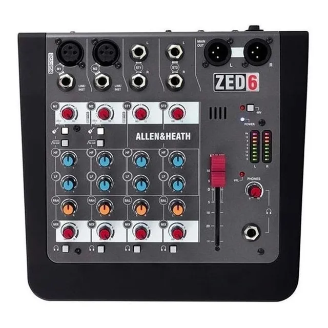Allen & Heath Zed-6 Mezclador De 6 Canales En Vivo Y Grabado
