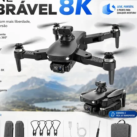 Drone GX Câmera 4K WiFi FPV Desvio de Obstáculos 5 Lados Controle Remoto Longo Alcance 300m Dobrável Altitude Fixa App Câmera Ajustável 90° para Iniciantes