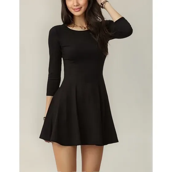Vestido Entallado Manga Tres Cuartos 