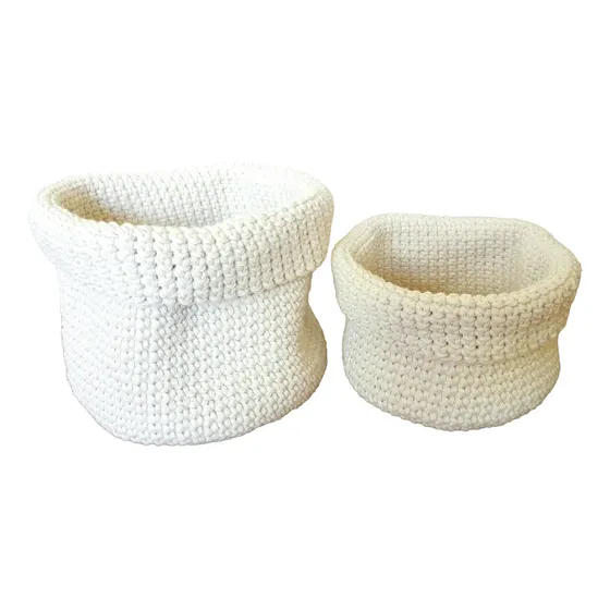 Canasta Tejida Crochet- Organizador Tejido - Panera Algodón