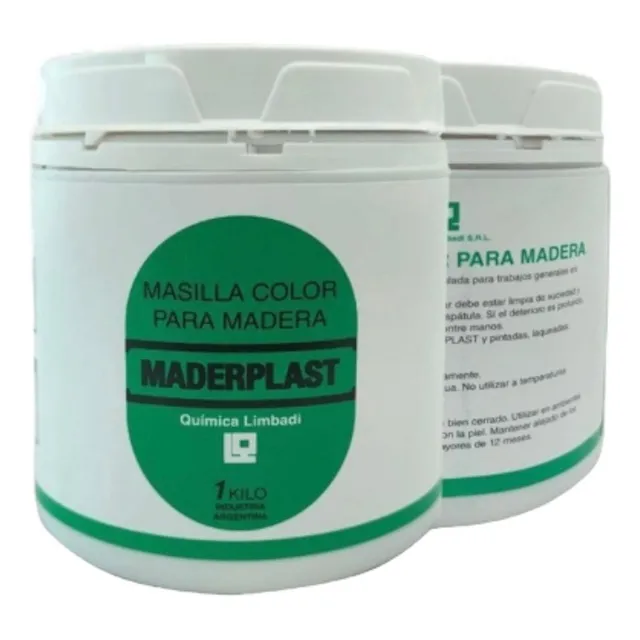 Masilla Acuosa  P/ Madera Color Natural  Maderplast 1 Kilo