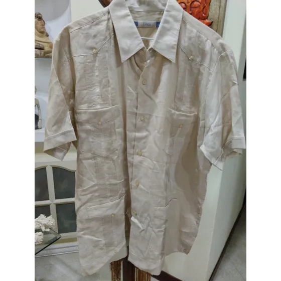 Guayabera En 100 Porciento Lino Para Caballeros 