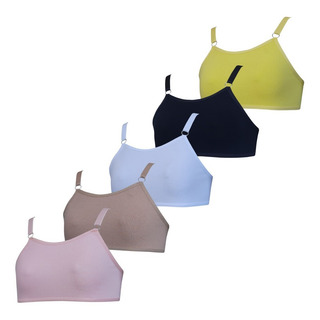 Kit 5 SutiĂŁ Infantil Menina Sem Bojo AlgodĂŁo Com Regulagens Kit 5 SutiĂŁ Infantil Menina Sem Bojo AlgodĂŁo Com Regulagens