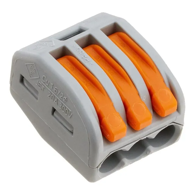 Wago 222-413 Conectores Compactos, Con 3 Compartimentos, Par