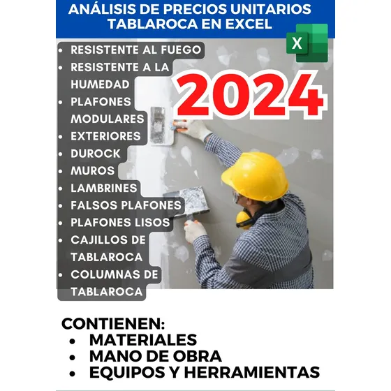 Matrices De Análisis Precios Unitarios 2024 Tablaroca
