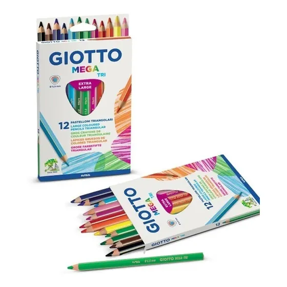 Lápiz De Madera Mega 12 Colores Giotto