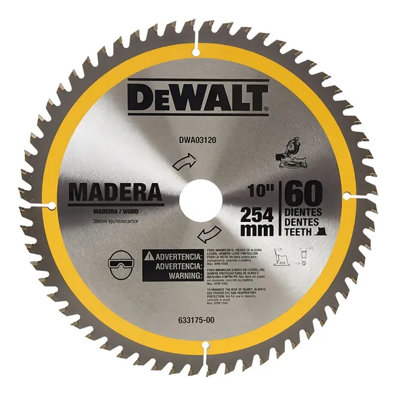 Disco Sierra Para Madera 10puLG. 60 Dientes Dewalt Dwa03120