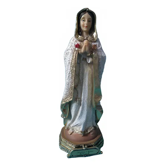 Figura Imagen Virgen Rosa Mística 3 Rosas  Di Angelo 22 Cm 