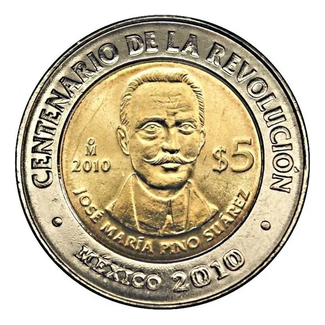 Moneda De José María Pino Suarez 5 Pesos