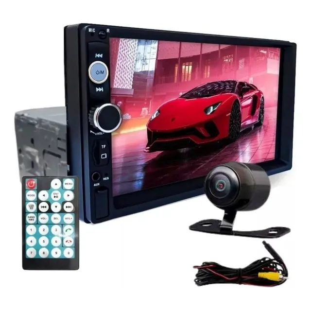 Dvd 1 Din Central Multimídia Universal Mp5 Câmera Bt Espelha