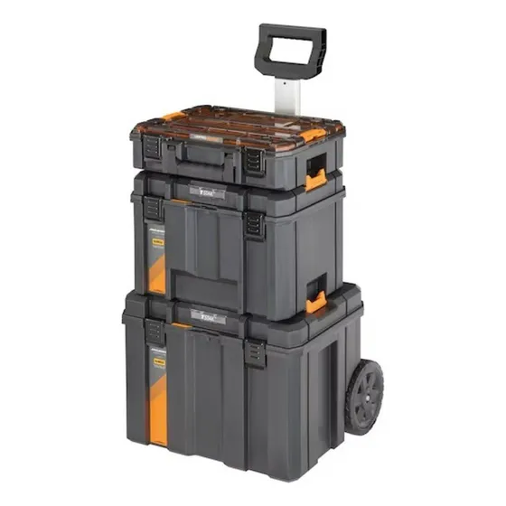 Torre de Armazenamento 3 em 1 Dewalt TSTAK Modelo DWST60452 Compartimentos e Bandejas Removíveis
