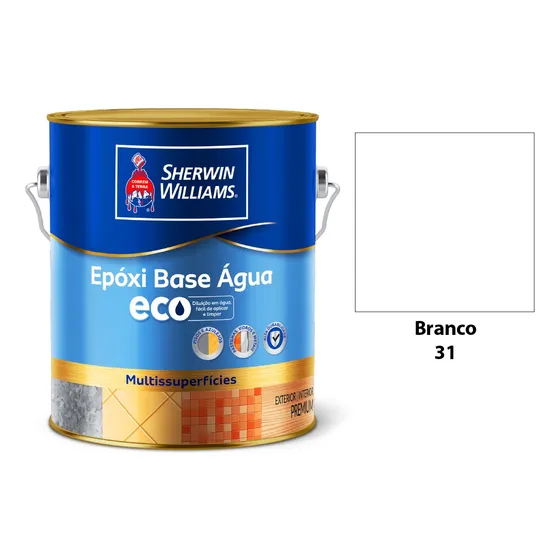 Tinta Epóxi Ecológica Sherwin-Williams à Base de Água 3,6L Cor Branca