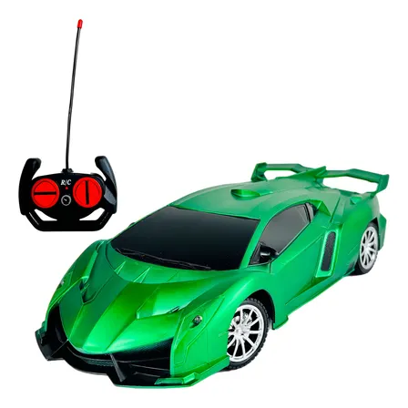 Carrinho Recarregável De Controle Remoto Com Luz Led Super Esportivo Xsons Verde Lambo