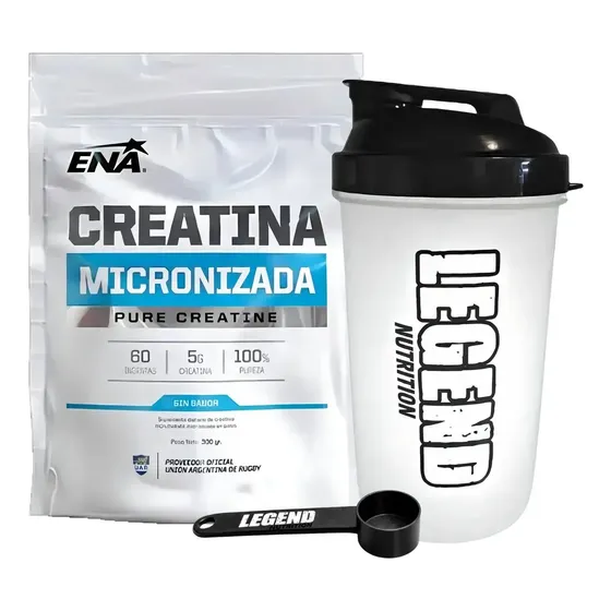 Suplemento En Polvo Ena Sport Creatina Micronizada 100% Pura Doypack De 300g Vaso y Scoop Legend