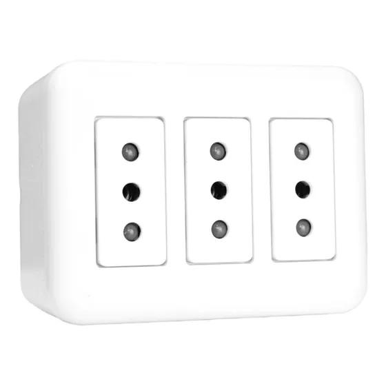 Casquete Blanco Tomacorriente Triple 10a 250v Genesis