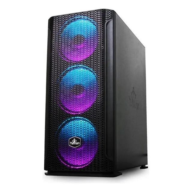 Gabinete Yeyian Hollow 2500 con Ventana , Midi Tower, ATX/EATX/ITX/Micro ATX, USB 3.2, sin Fuente, 3 Ventiladores ARGB Instalados, Negro, YGH-49703