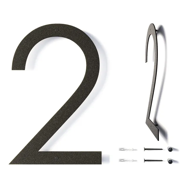 Numero Casa Flotante Moderno 6  Para Exterior S Metal Negro