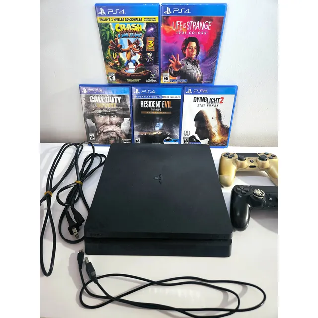 Ps4 Playstation 4 Slim 1 Tb 2 Controles + 5 Juegos Físicos