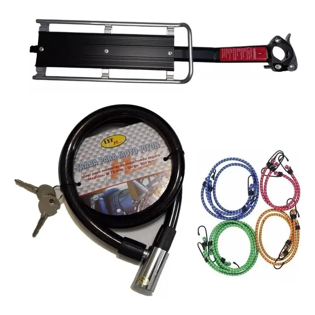 Portaequipaje Bicicleta Soporte + Linga Candado + 4 Tensores