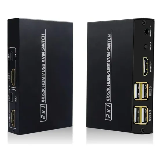 Switch Chaveador E Seletor Usb Kvm Hdmi 2 Portas Mouse Teclado