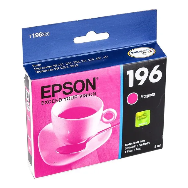 Cartucho Epson 196 Magenta, 290 Páginas T196320
