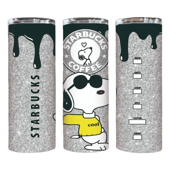 Termo Skinny Café 20 Oz - Starbucks Snoopy Peanuts
