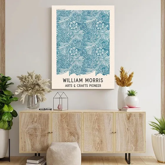 Cuadro Canvas William Morris Flores Azules Vintage Print 