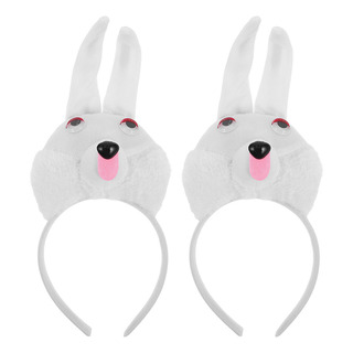 2 Diademas De Conejo De Pascua De Peluche Con Orejas De Cone 2 Diademas De Conejo De Pascua De Peluche Con Orejas De Cone