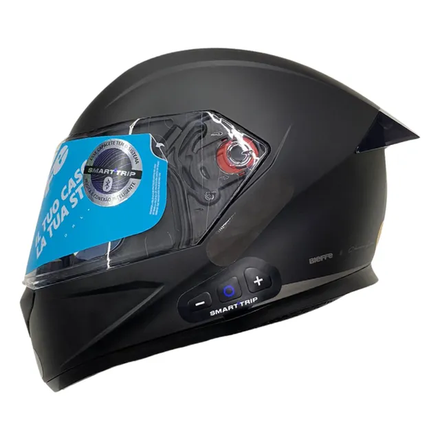 Capacete Bieffe B-12 Smart Trip Preto Fosco Bluetooth Gps