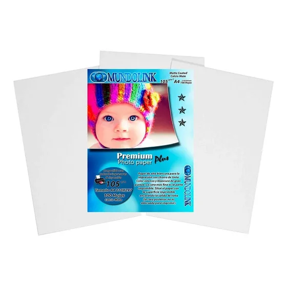 Papel Calcio Mate Tam A4 100 Hojas 105g Inkjet Sublimacion