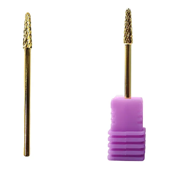 Broca Tugstênio Dourada 3/32'' Cutícula Polimento De Unhas