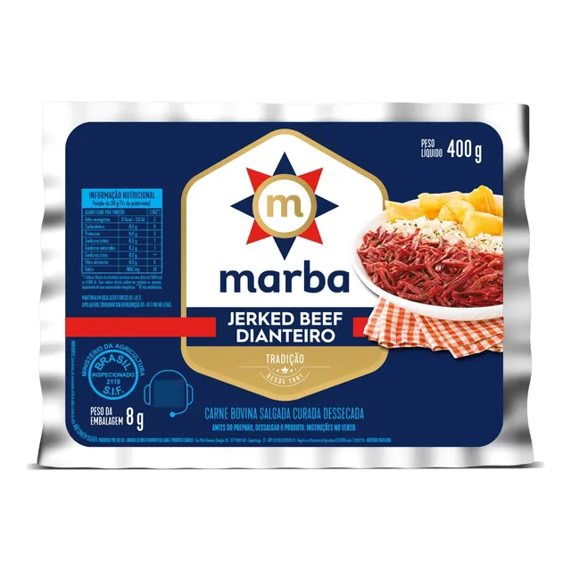 Jerked Beef Charque Carne Seca Jabá Dianteiro Marba 400g