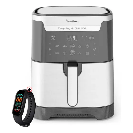 Freidora De Aire Ez801d10 Moulinex Fry & Grill Xxl 6,5l + Sm Color Gris Oscuro