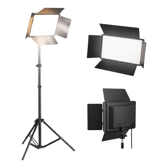 Panel Luz Led de Iluminación Comerliv Fría Y Cálida Lampara Foto Video studio De 10 Pulgadas Set De Fotografía Profesional 1 Pieza Maquillaje Control Remoto Dimeable 50 W Intensidad De 3200 K A 5600 K