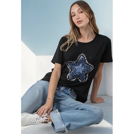 Remera Oversize Amplia Estrella Fugaz Gu87355 Arizona