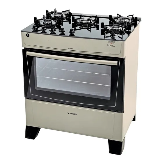 Cocina A Gas James 5h C 695 V Titanium - Laser Tv