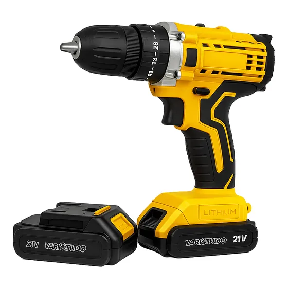 Parafusadeira Furadeira Sem Fio Bivolt 02 Baterias 21v