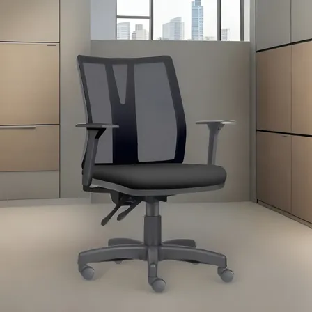 Cadeira De Escritório Em Tela Frisokar Addit Diretor Ergonômica Cor Preto Espuma Tapeçada Em Crepe Preto Poliéster
