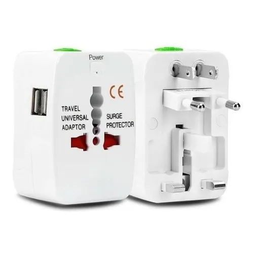 Adaptador Universal Para Viaje Con 2 Usb