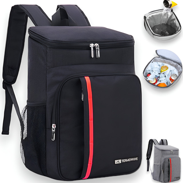 Mochila Térmica Cooler Capacidade 23l Impermeável Portátil Cor Preto Mochila Térmica Cooler Capacidade 23l Impermeável Portátil Cor Preto