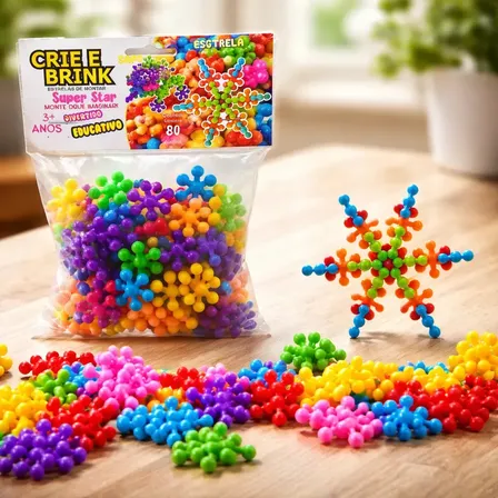 Blocos De Montar Brinquedos Infantil Educativo Didático 80pç Quantidade De Peças 80 Versão Do Personagem Super Star