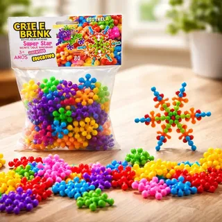 Blocos De Montar Brinquedos Infantil Educativo Didático 80pç Quantid