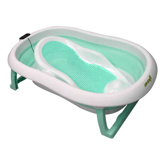 Bañera Plegable Avanti Washing Reductor Termometro 28lts Acc Color Verde Liso