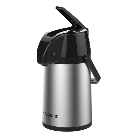 Garrafa Térmica Soprano Exclusiva 1 Litro Aço Inox Café Chá Cor Prateado Garrafa Térmica Soprano Exclusiva 1 Litro Aço Inox Café Chá Cor Prateado