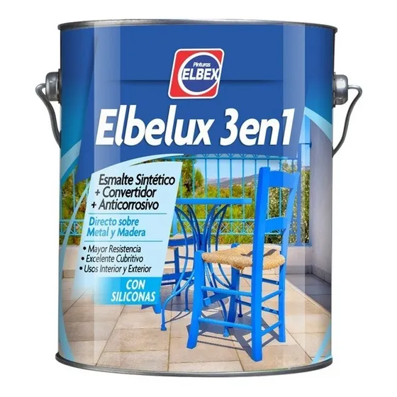 Esmalte Sintetico Elbex 3x1 Brillante 4l Elbelux C/antioxido
